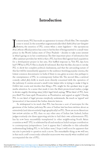 Courting the People: Public Interest Litigation in Post-Emergency India