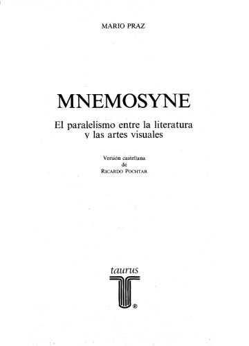 Mnemosyne: El Paralelismo Entre La Literatura Y Las Artes Visuales