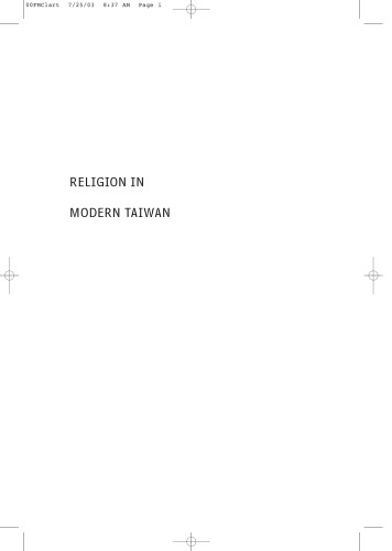 Religion in Modern Taiwan: tradition and innovation in a changing society