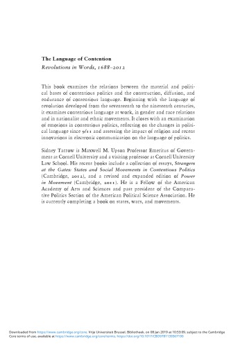 The Language of Contention Revolutions in Words, 1688–2012