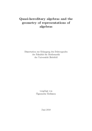 Quasi-hereditary algebras and the geometry of representations of algebras
