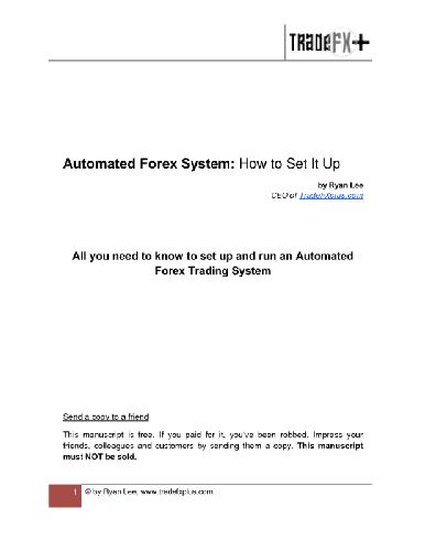 Automated Forex System. How to set it up