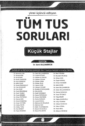 Tüm Tus Soruları Küçük Stajlar