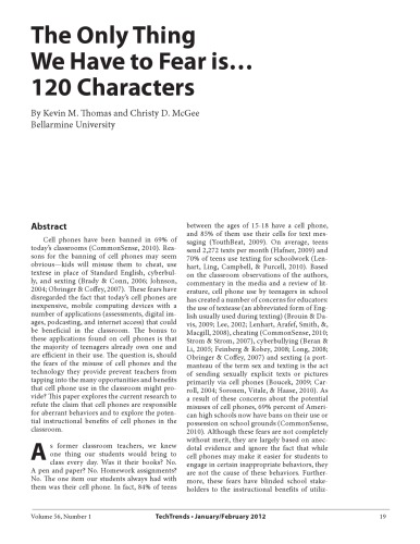 The Only Thing We Have to Fear is... 120 Characters
