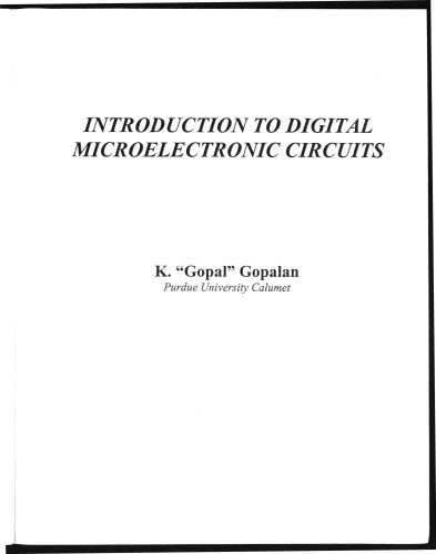 Introduction to Digital Microelectronic Circuits