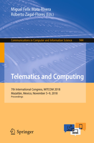 Telematics and Computing: 7th International Congress, WITCOM 2018, Mazatlán, Mexico, November 5-9, 2018, Proceedings