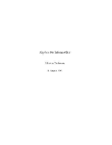 Algebra fur Informatiker