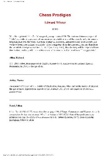 Chess Prodigies