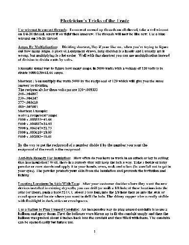 Home Repair Electrician's Tricks Of The Trade