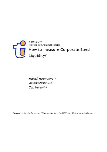 How To Measure Corporate Bond Liquidity