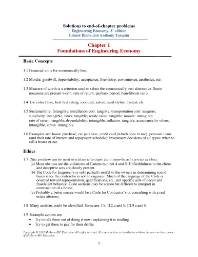 Engineering Economy Solution Manual  Edition