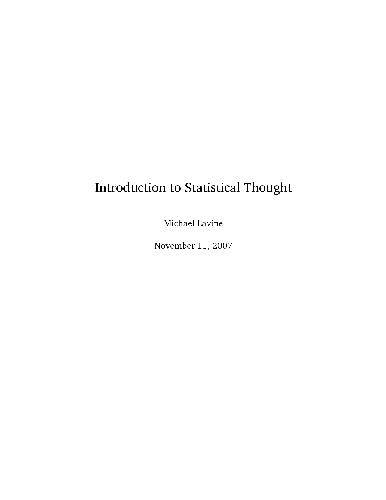 Introduction to statistical thought