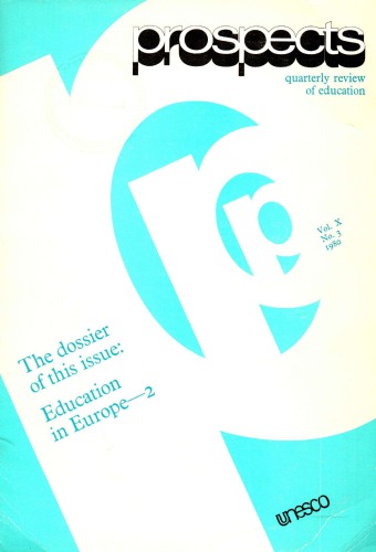 Education in Europe, Vol. X, No.3, 1980: The dossier of this issue: Education in Europe - 2