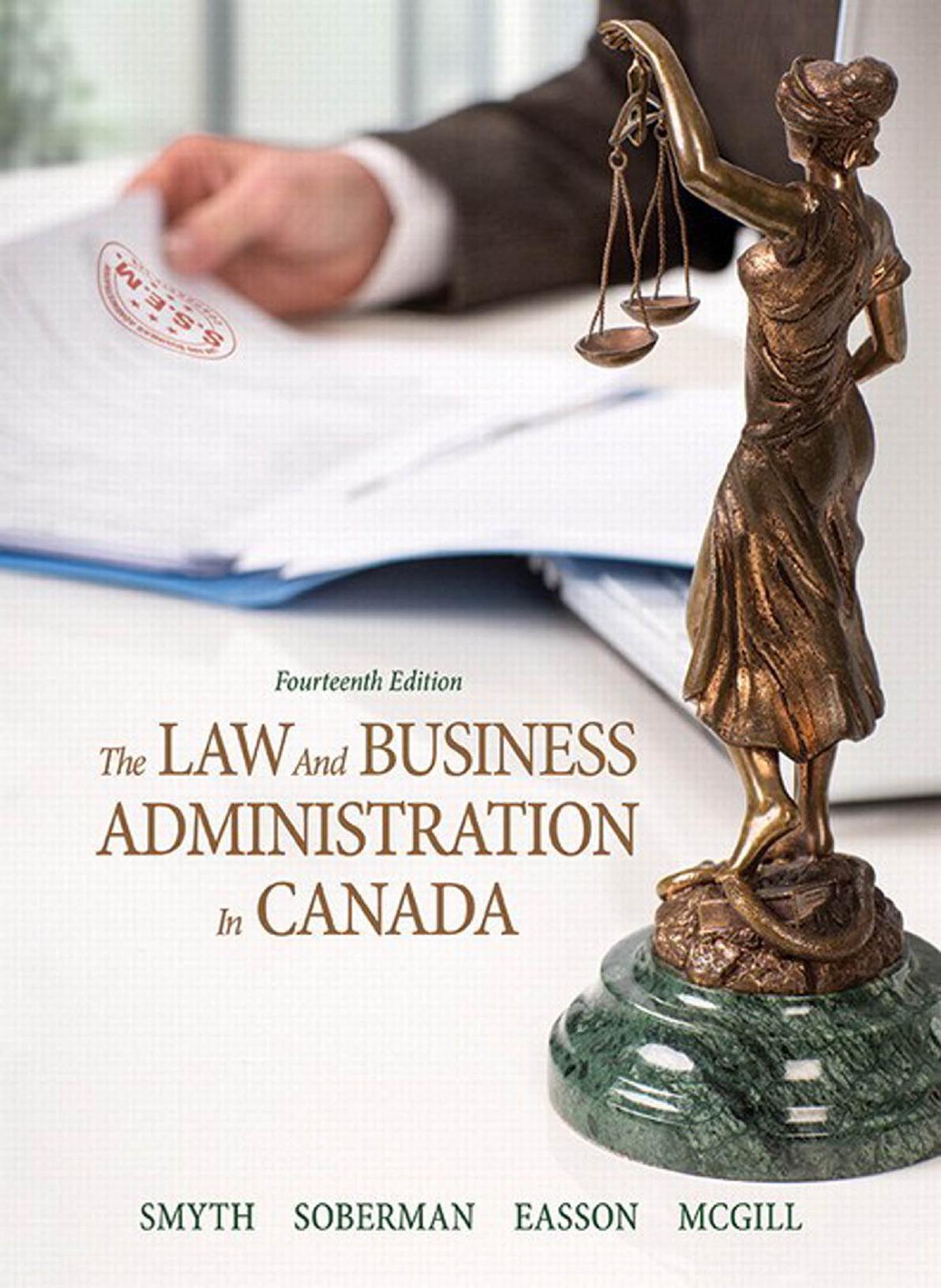 The Law and Business Administration in Canada (Fourteenth Edition)