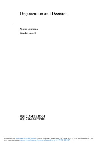 Organization and Decision