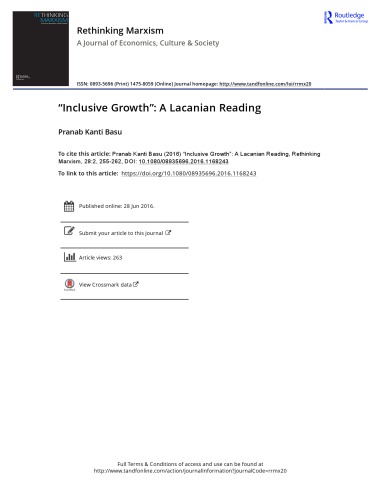 Inclusive Growth A Lacanian Reading