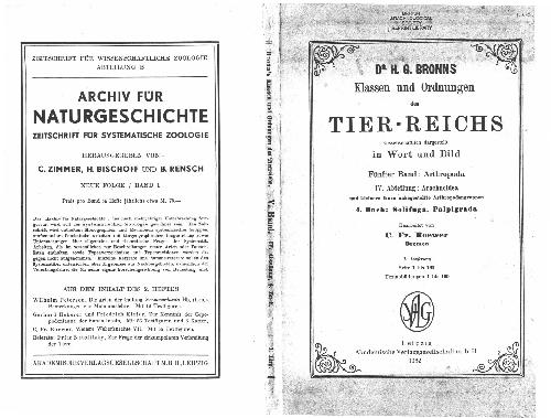 Klassen und Ordnungen des tier-reichs