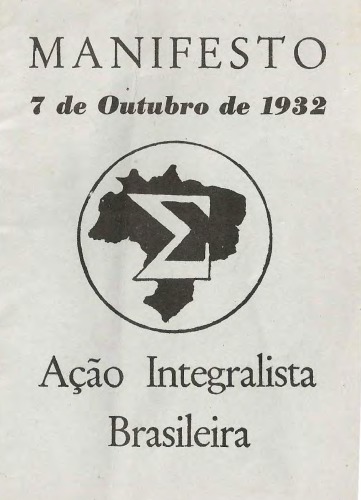 Manifesto 7 de Outubro de 1932. Ação Integralista Brasileira