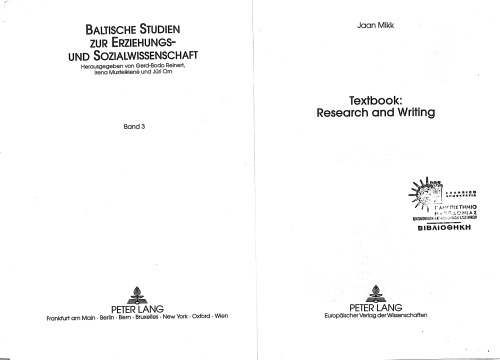 Textbook: Research and writing