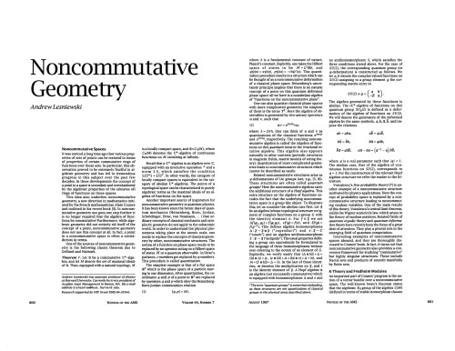 Noncommutative Geometry