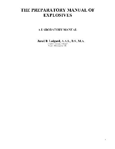 The Preparatory Manual of Explosives, Third Edition