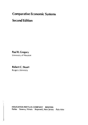 Comparative economic systems