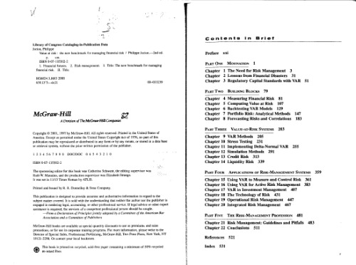 Value At Risk : The New Benchmark for Managing Financial Risk 
