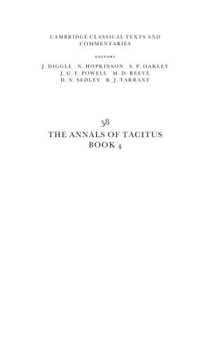 The Annals of Tacitus Book 4
