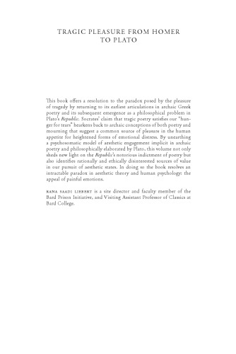 Tragic Pleasure from Homer to Plato