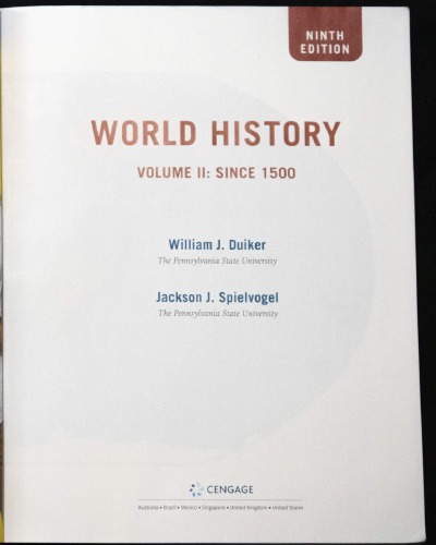 World History, Volume II: Since 1500