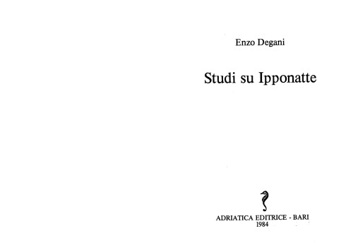 Studi su Ipponatte