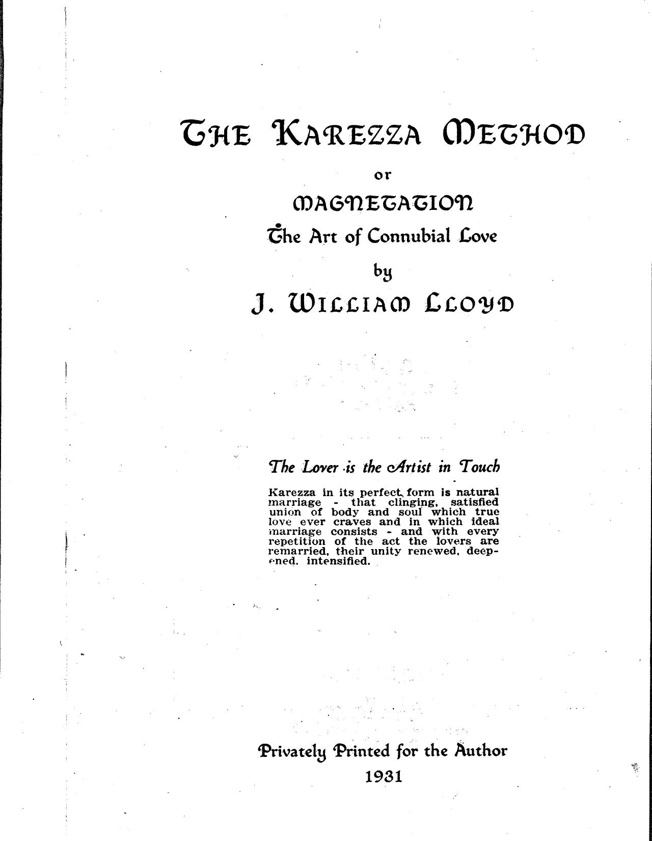 The Karezza Method
