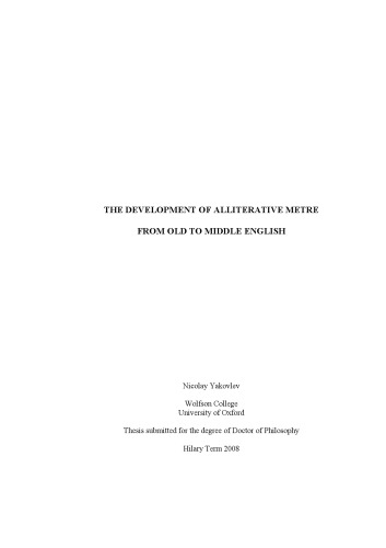 The development of alliterative metre from Old to Middle English