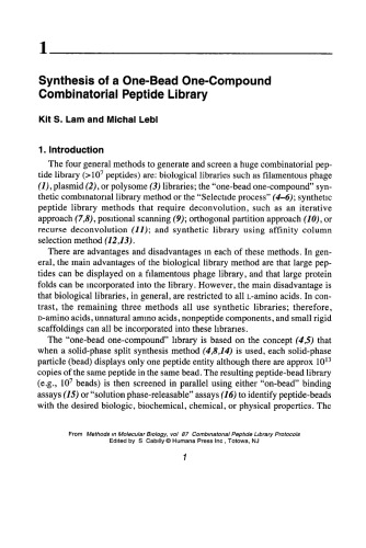 Combinatorial Peptide Library Protocols