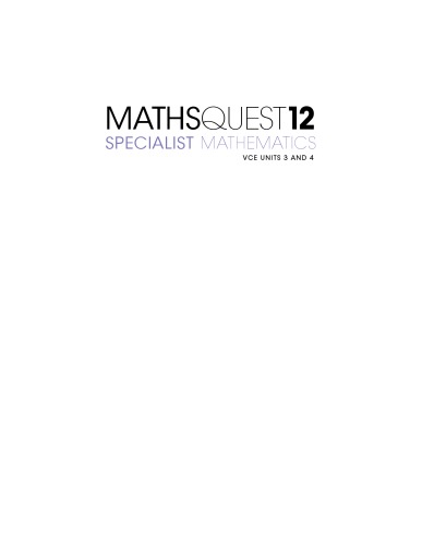Jacaranda Maths Quest 12 Specialist Mathematics