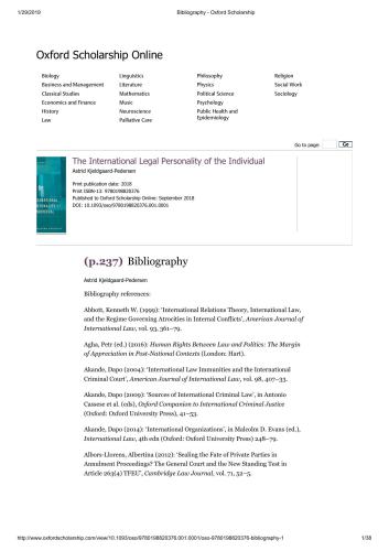 The International Legal Personality of the Individual