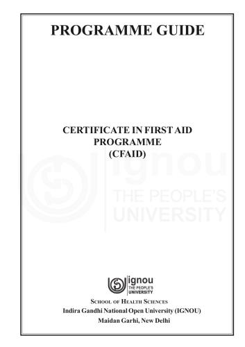 Certificate In Firstaid Programme (CFAID)