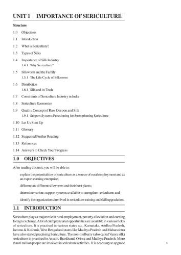 Certificate in Sericulture (CIS)