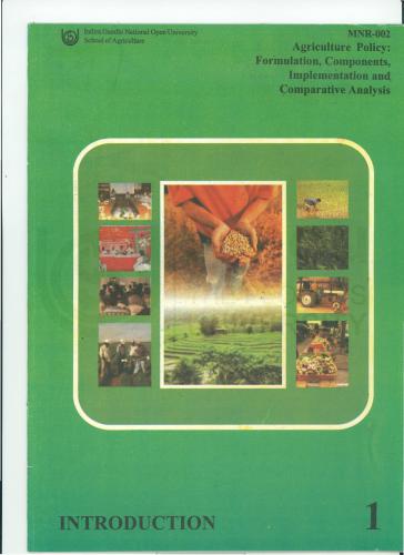 Post-Graduate Certificate in Agriculture Policy (PGCAP) Part-II