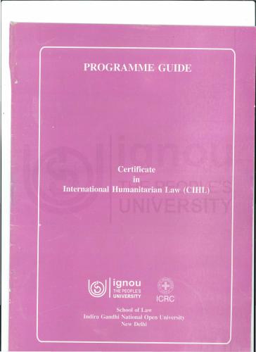 Certificate in International Humanitarian Law (CIHL) Part-I