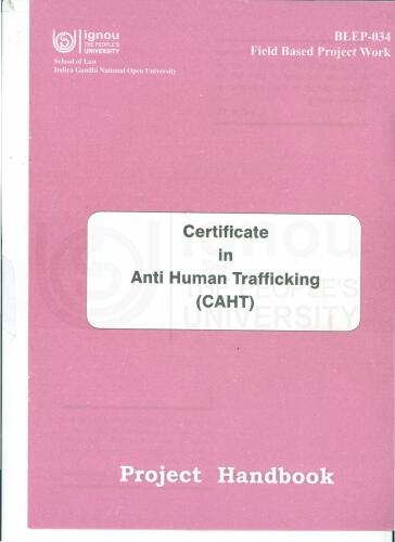 Certificate in Anti Human Trafficking (CAHT) Part 4