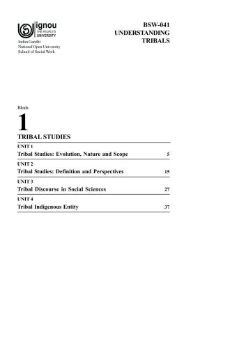 Certificate in Tribal Studies (CTRBS)