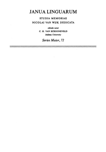 Selected Works. Articles on General Linguistics