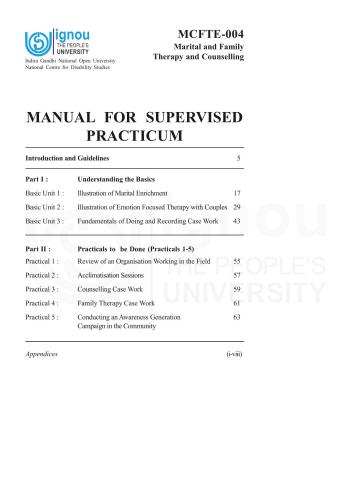 Master of Science in Counselling and Family Therapy (MSCCFT) 2nd Year (Part II)
