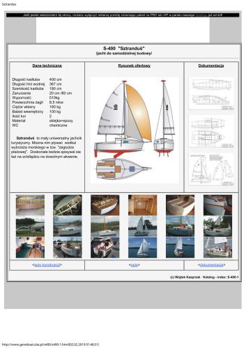Sztrandus 4 meters Cabin Sailboat Yacht Boat Plan Plans
