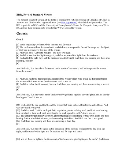 RSV Bible Revised Standard Version Bible New Testament ( OT )