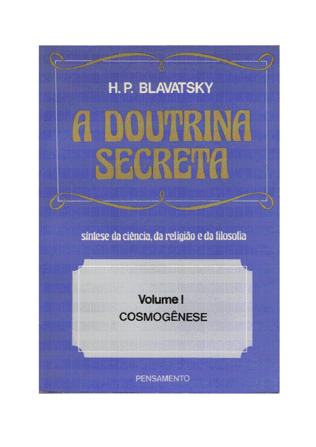 A Doutrina Secreta Vol. I - Cosmogênese