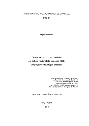 Os cadernos do povo brasileiro e o debate nacionalista nos anos 1960: um projeto de revolução brasileira