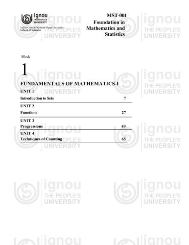 Post Graduate Diploma in Applied Statistics (PGDAST) Part 1