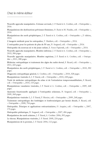 De la biomécanique à la manipulation ostéo-articulaire. Thorax et rachis cervical